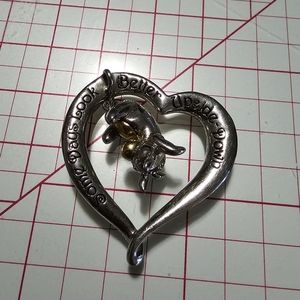 "Everything is Better Upside-down" Eaor Silver and Gold Heart Pendant